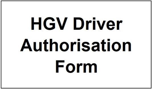 HGV Driver Authorisation Form