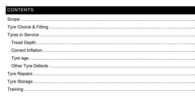 Tyre Management Policy & Tracker